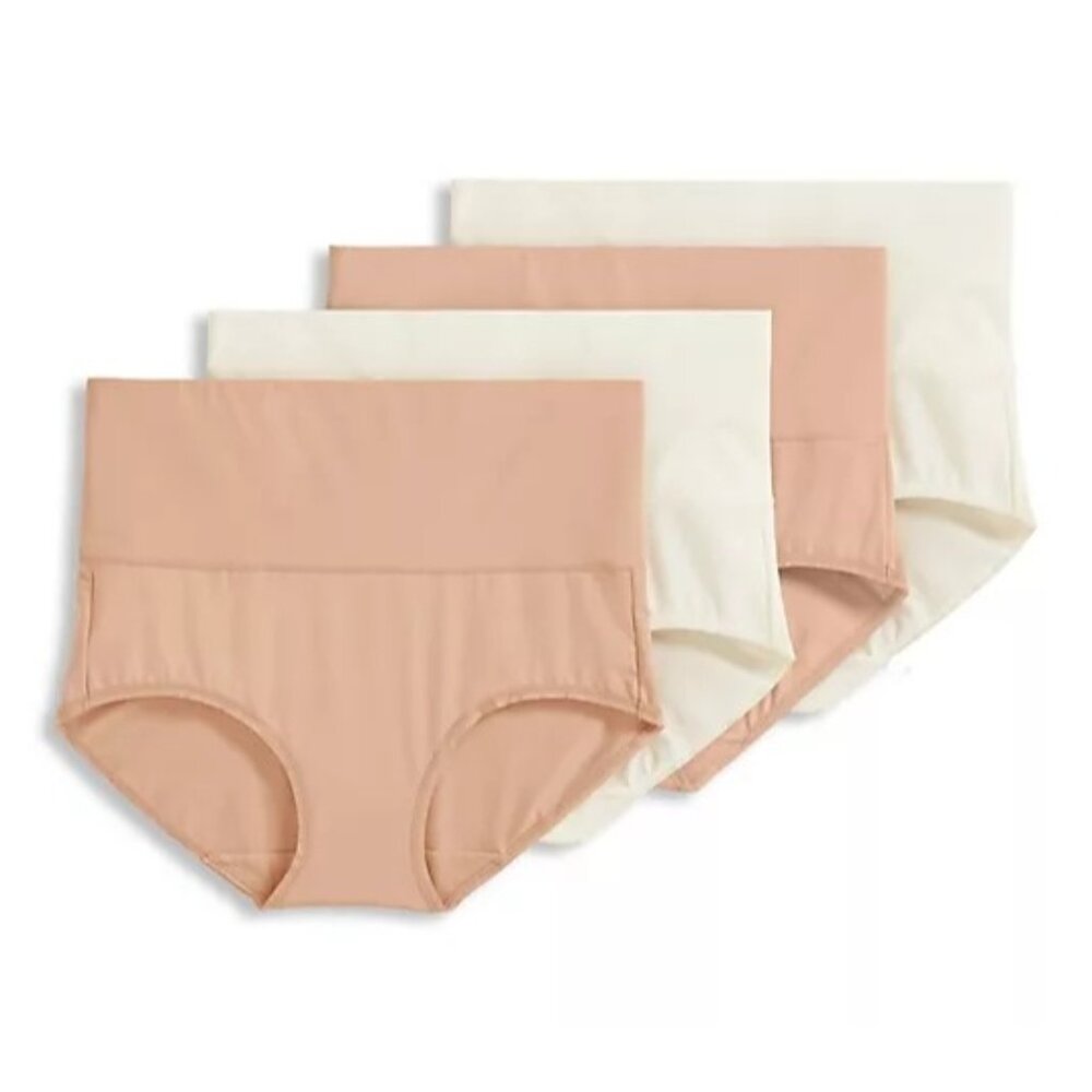 Jockey Skimmies Smoothing Briefs Light/Ivory 4-Pack 3X A596556 NEW